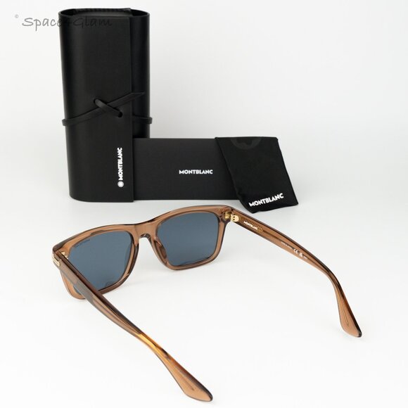 Montblanc Women Sunglasses Brown Blue Square MB0263S 005 NEW AUTHENTIC main image 4